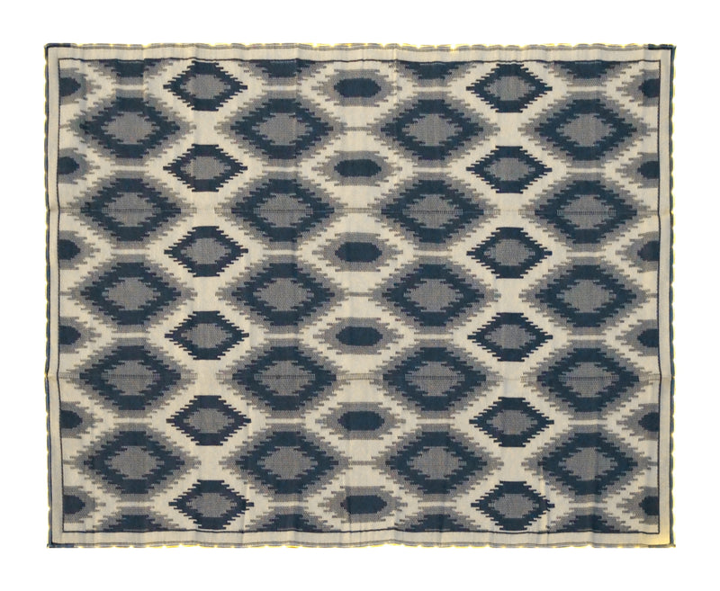 Lighted reversible RV patio mat 9 x 12 ft, grey/blue
