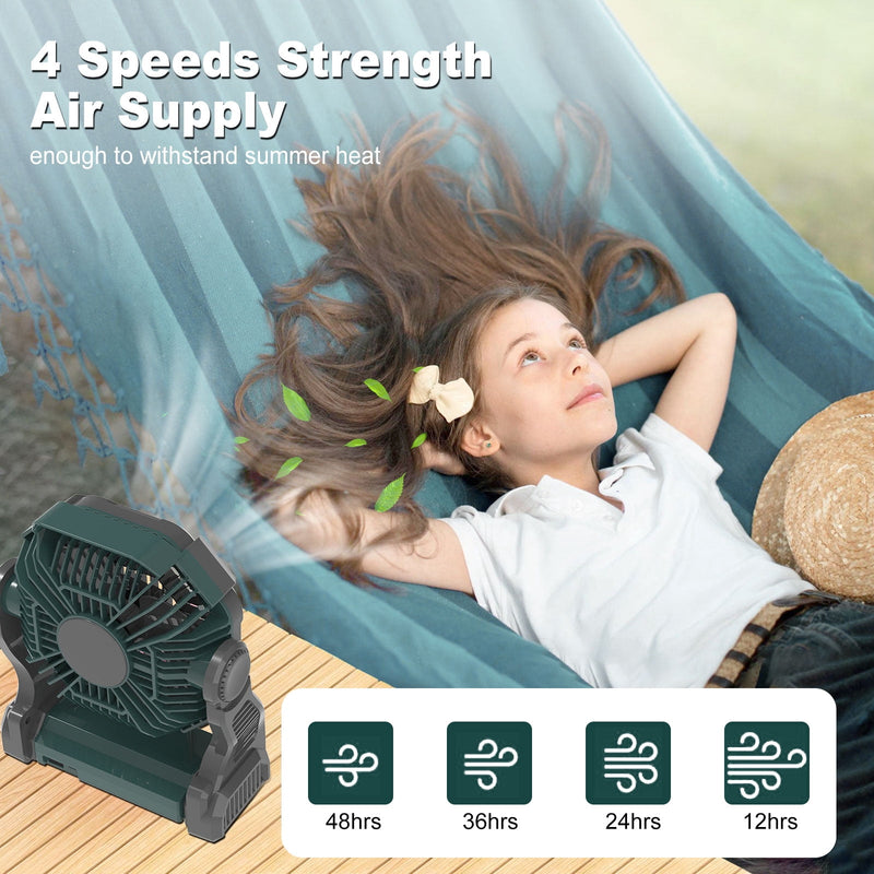 GVDV camping fan with LED lantern, view 5