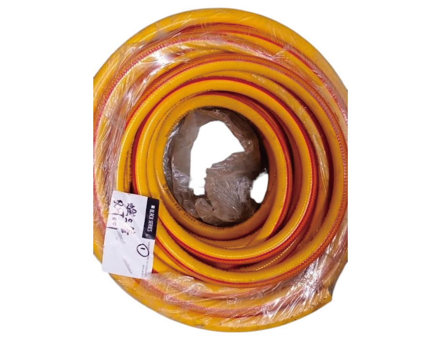 RV yellow steel reinforced propane gas hose - view 2