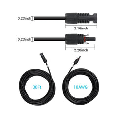 Renogy solar adaptor kit cable pair with solar connectors and bare ends