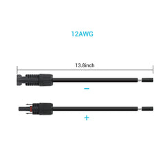 Renogy solar adaptor kit cable pair with solar connectors and bare ends