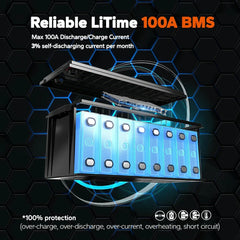 LiTime 24V 100Ah LiFePO4 Lithium Battery for RV & Truck