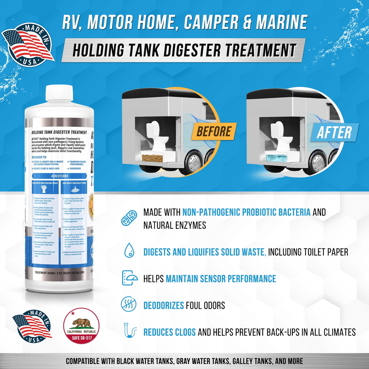 Active RV toilet treatment bottle, view 4