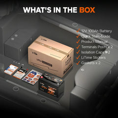 LiTime 12V 100Ah OBM Bluetooth Lithium Battery for Electric Outboards