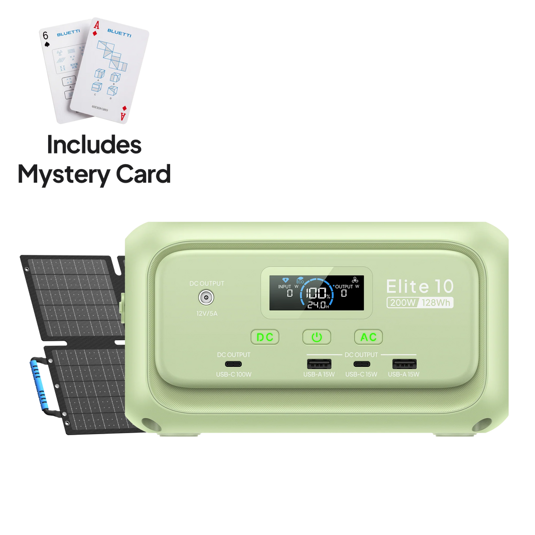 BLUETTI Elite 10 green mini power station with 60W solar panel