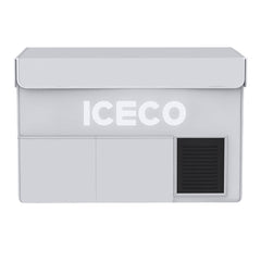 ICECO upgraded insulated protective cover on a VL60ProS portable fridge, gray