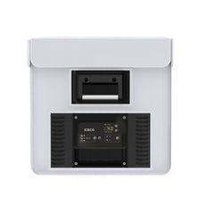 ICECO upgraded insulated protective cover on a VL60ProS portable fridge, gray