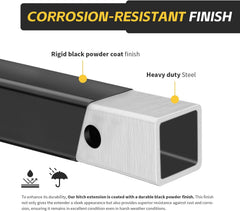 Trailer hitch receiver extender 7 inch