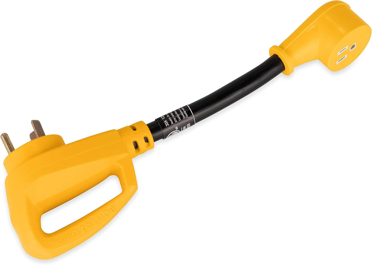 Camco Power Grip Dogbone Adapter, 30A Male to 15A Female, 12" - view 3