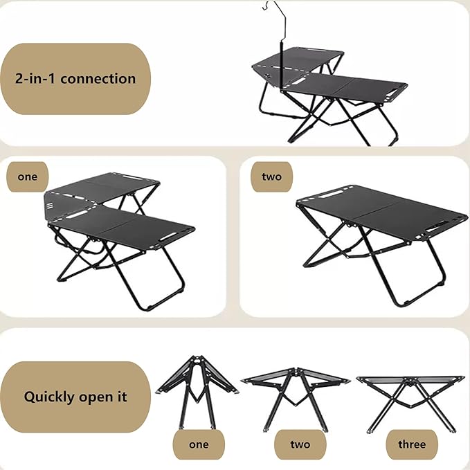 Folding Carbon Steel Outdoor Camping Table Portable