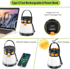 Rechargeable Solar LED Camping Lantern 1500LM 7500mAh