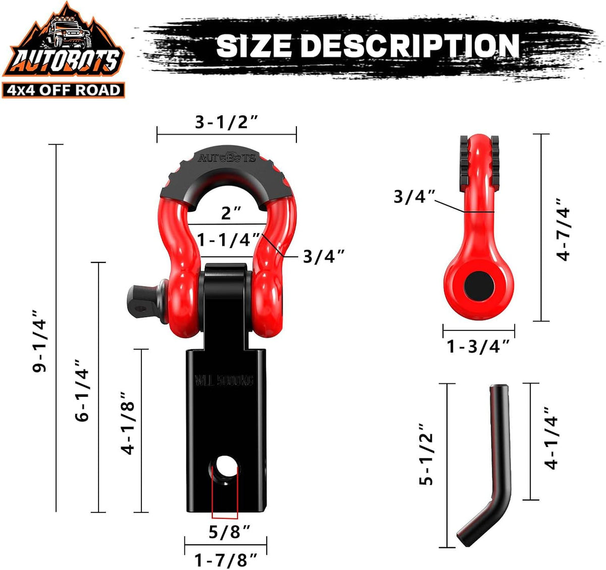 Shackle hitch receiver 2 inch