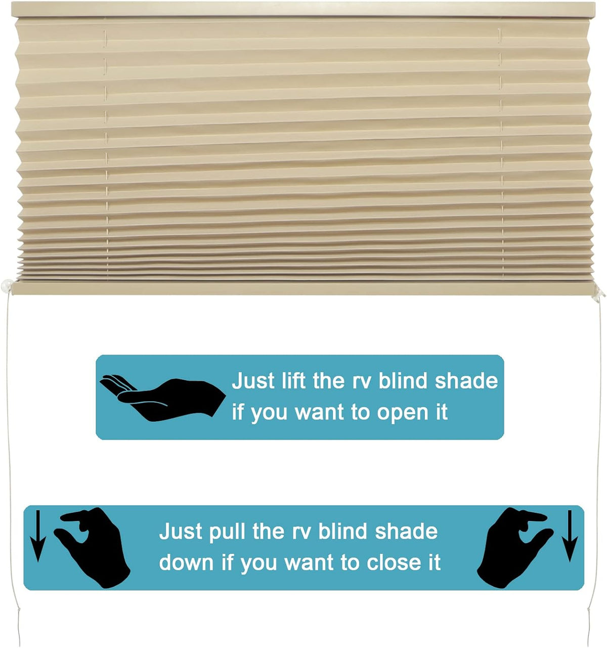 RV pleated blackout window blind