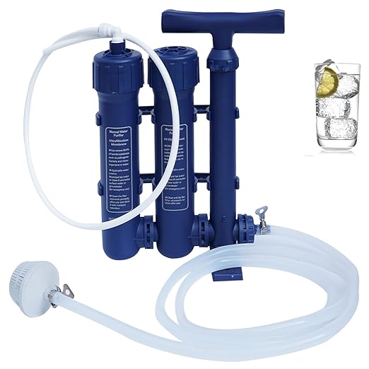 Water Purifier Survival Filtration System for Survival – 3-Stage Portable Water Filter System, High-Volume for Camping, Emergency Preparedness – Grade Survival Water Purification for Group Survival