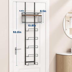 7-Tier Over-Door Towel Rack with Metal Shelf Basket