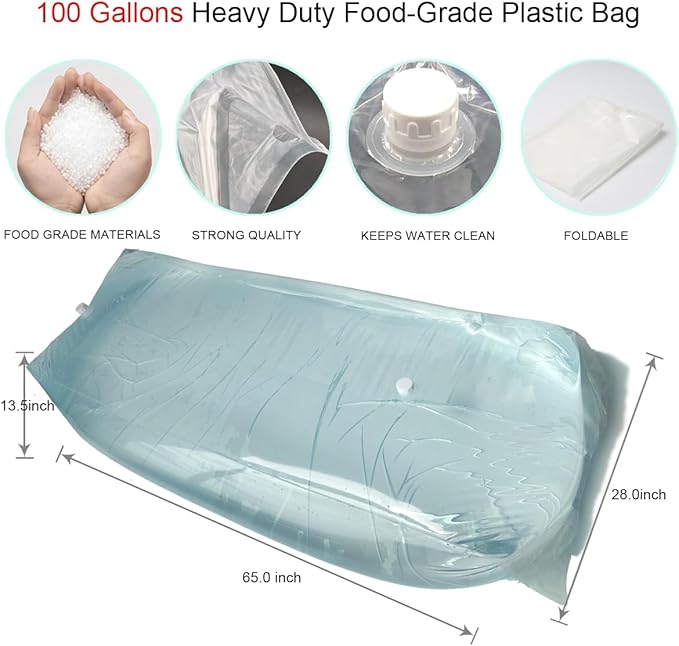 100 Gallon BPA-Free Foldable Water Bladder
