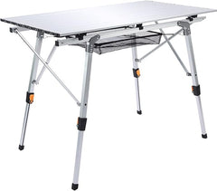 Folding Aluminum Camp Table Roll-Up with Carrying Bag