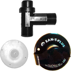 Black tank flush inlet kit with vacuum breaker
