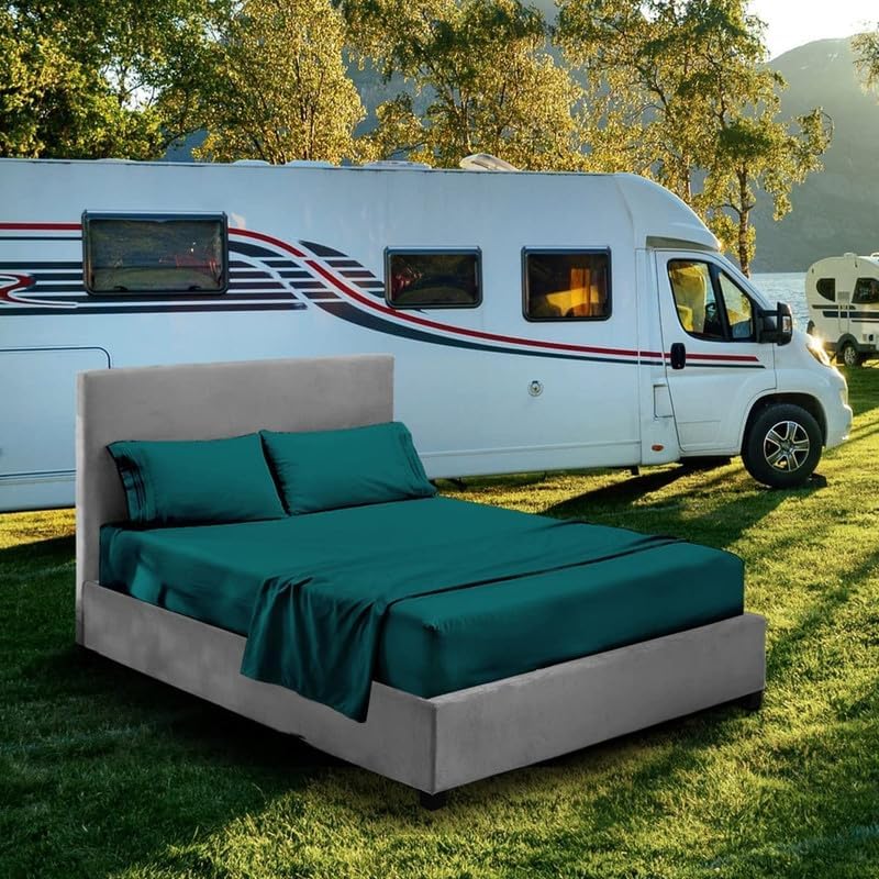 RV Short Queen Bunk Sheet Set 4-Piece 60x75 Teal – product photo
