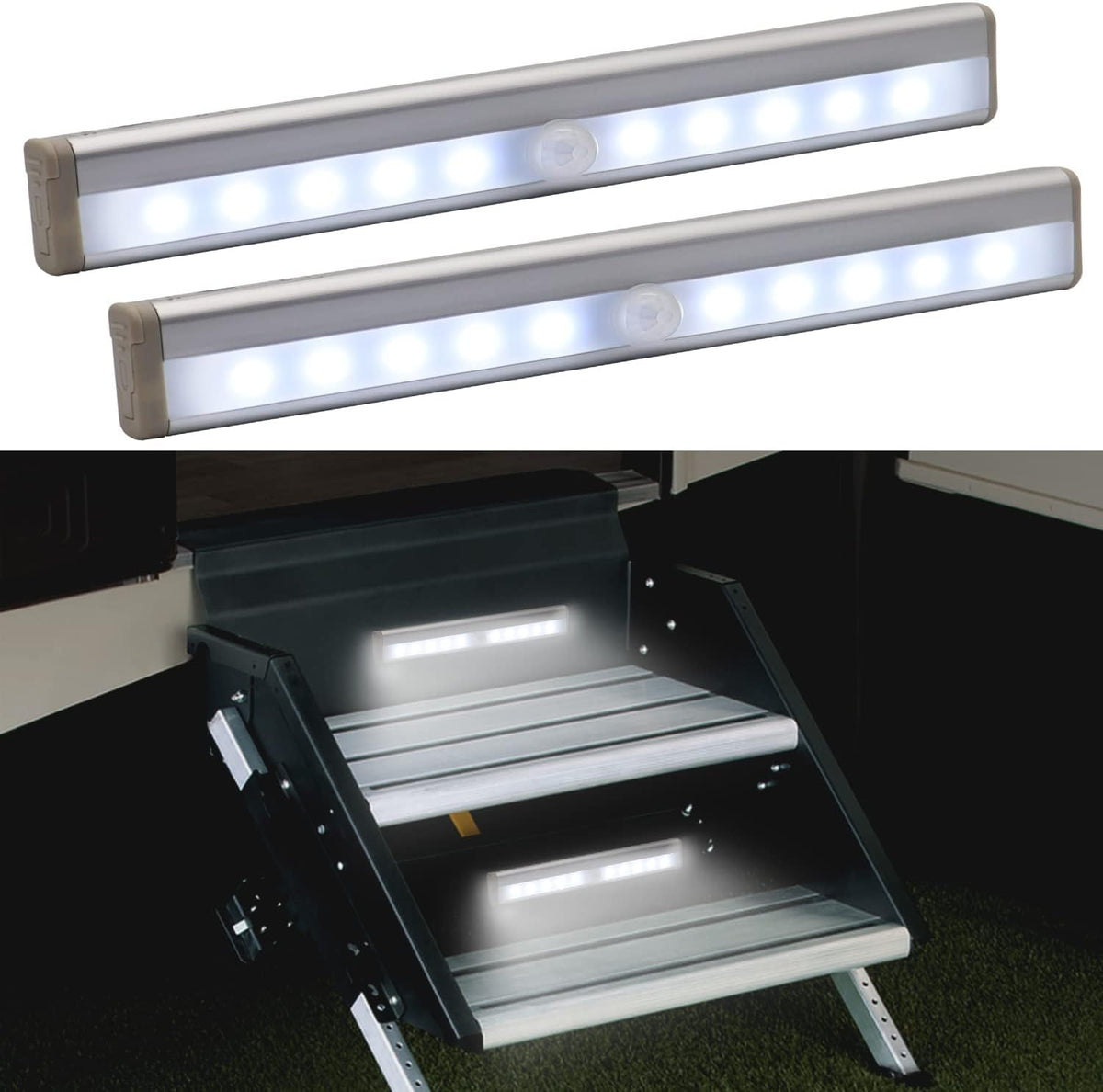 Motion Activated RV Step Lights 10 LED 2-Pack – product photo