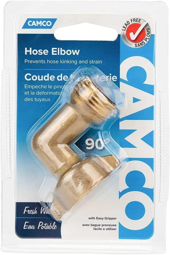 Camco 90-Degree Brass Hose Elbow - view 5