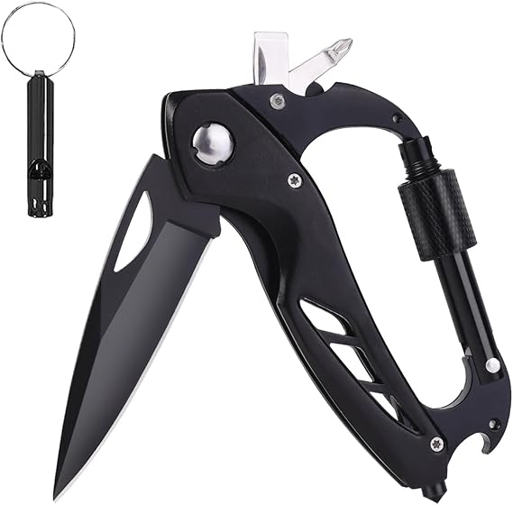Carabiner Multitool with Pocket Knife EDC