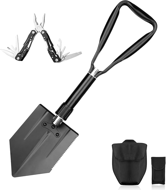 14-in-1 Tactical Locking Multitool with Folding Shovel