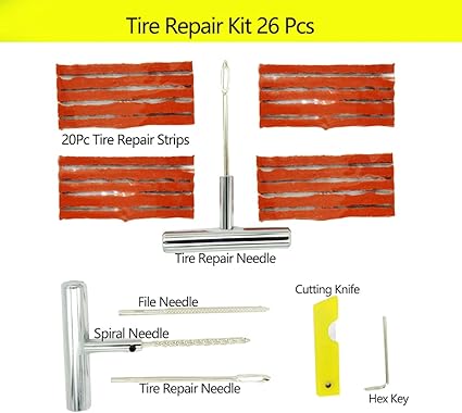 Tire Plug Kit 26pc Heavy Duty Universal