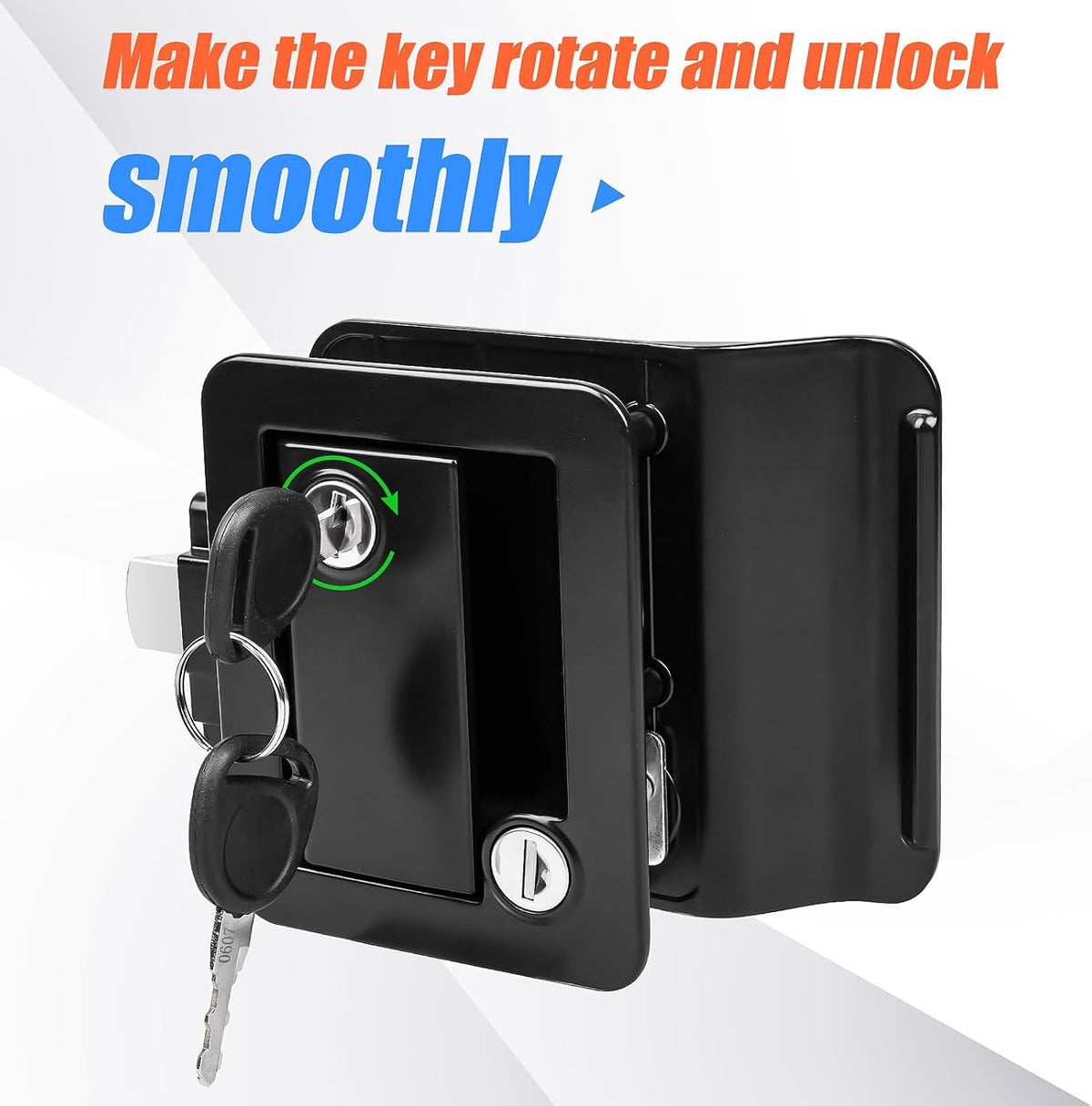 RV entry door latch with paddle deadbolt