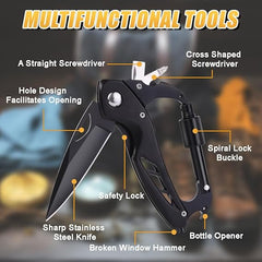 Carabiner Multitool with Pocket Knife EDC