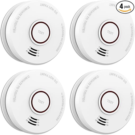 Photoelectric smoke detector four pack with bracket - view 2