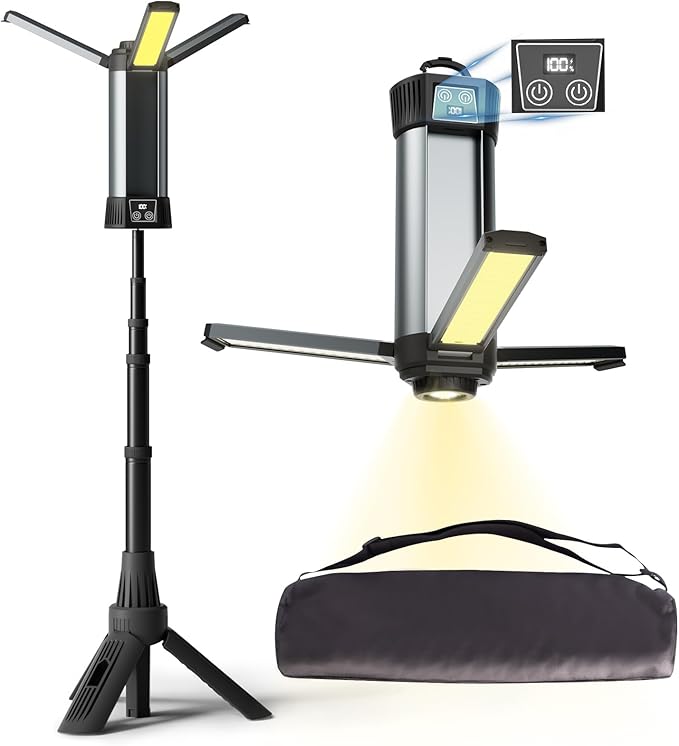 Rechargeable LED Work Light 3-Head 2000LM with Tripod – RV Parts Giant