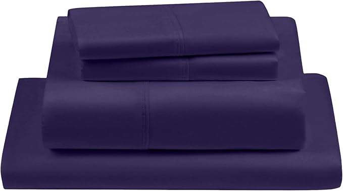 RV Camper King 72" X 80" | 1000-TC Egyptian Cotton Sheet Set 12 inch Deep Pockets - Made for RV - Plum Color