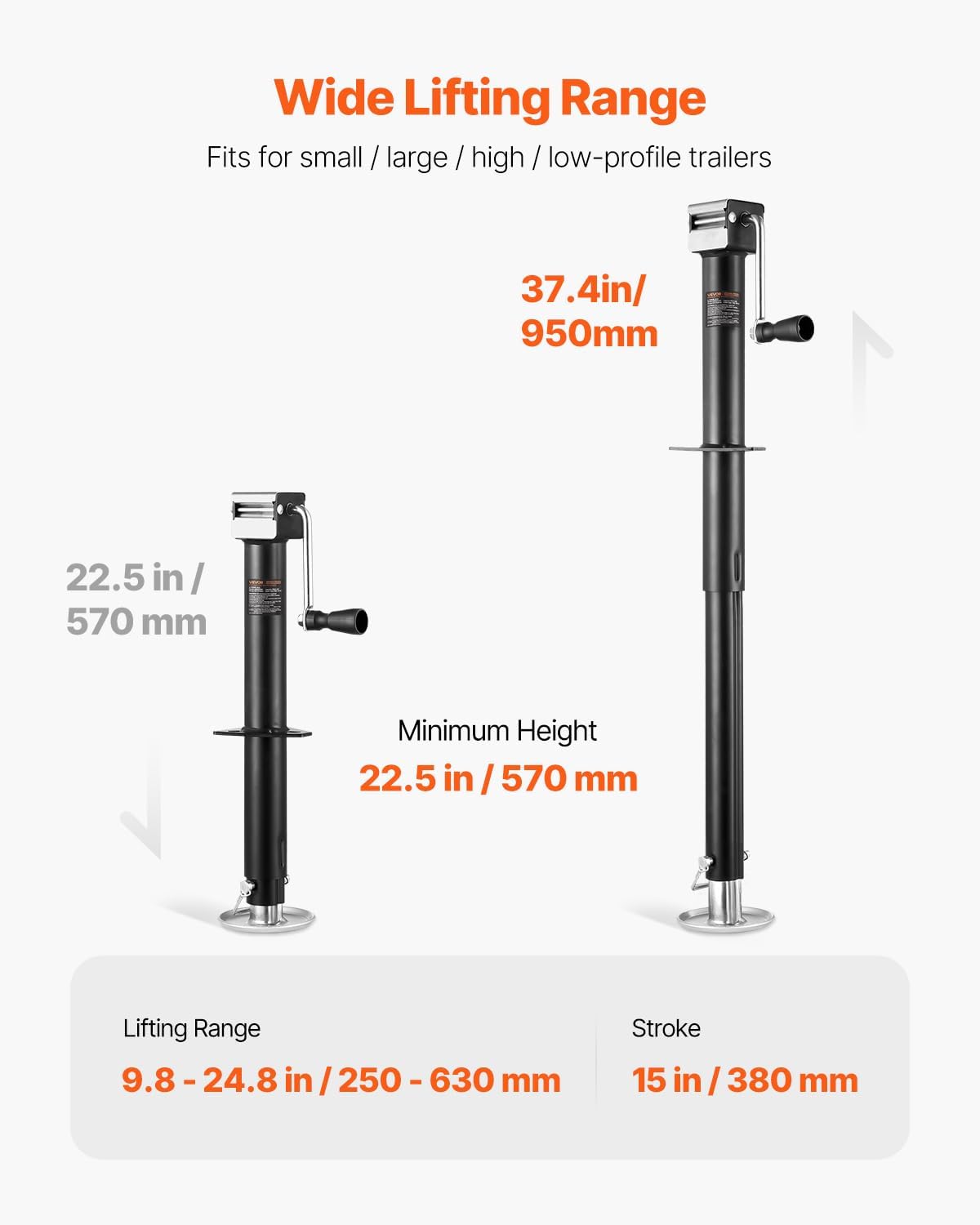 5000 lb A-frame trailer tongue jack