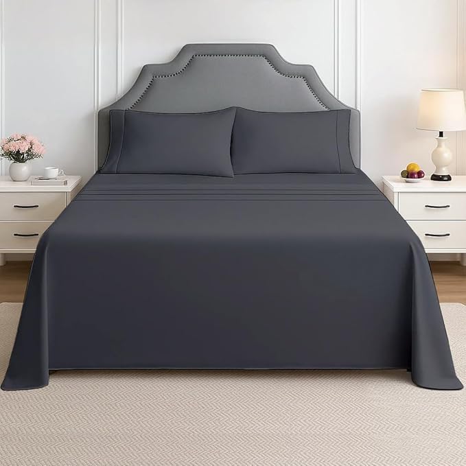 RV 3/4 Full Bunk Sheet Set 48x75 4-Piece Dark Grey