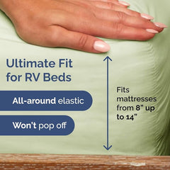 RV Short Queen Sheet Set 4-Piece 60x75 Light Sage Green