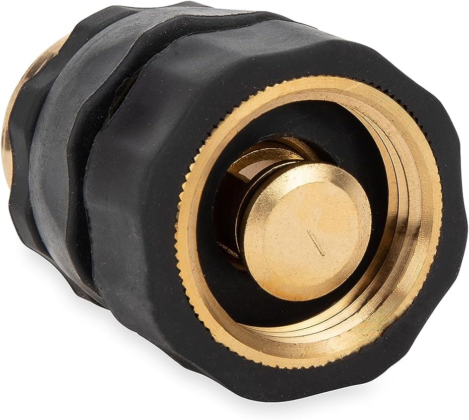 Camco Brass Quick Hose Connect with Auto Shut-Off