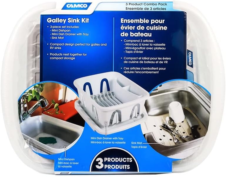 Camco RV/Marine Sink Kit with Dish Drainer, White - view 5