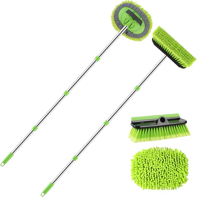 Car/RV Wash Brush Kit 62" Microfiber Mop & Brush 2-Pack