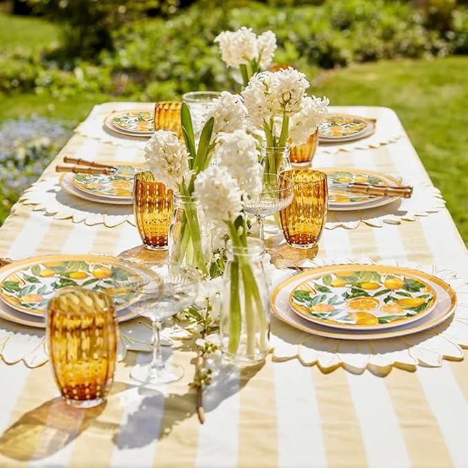 Lemon Melamine Dinnerware Set 12-Piece for 4