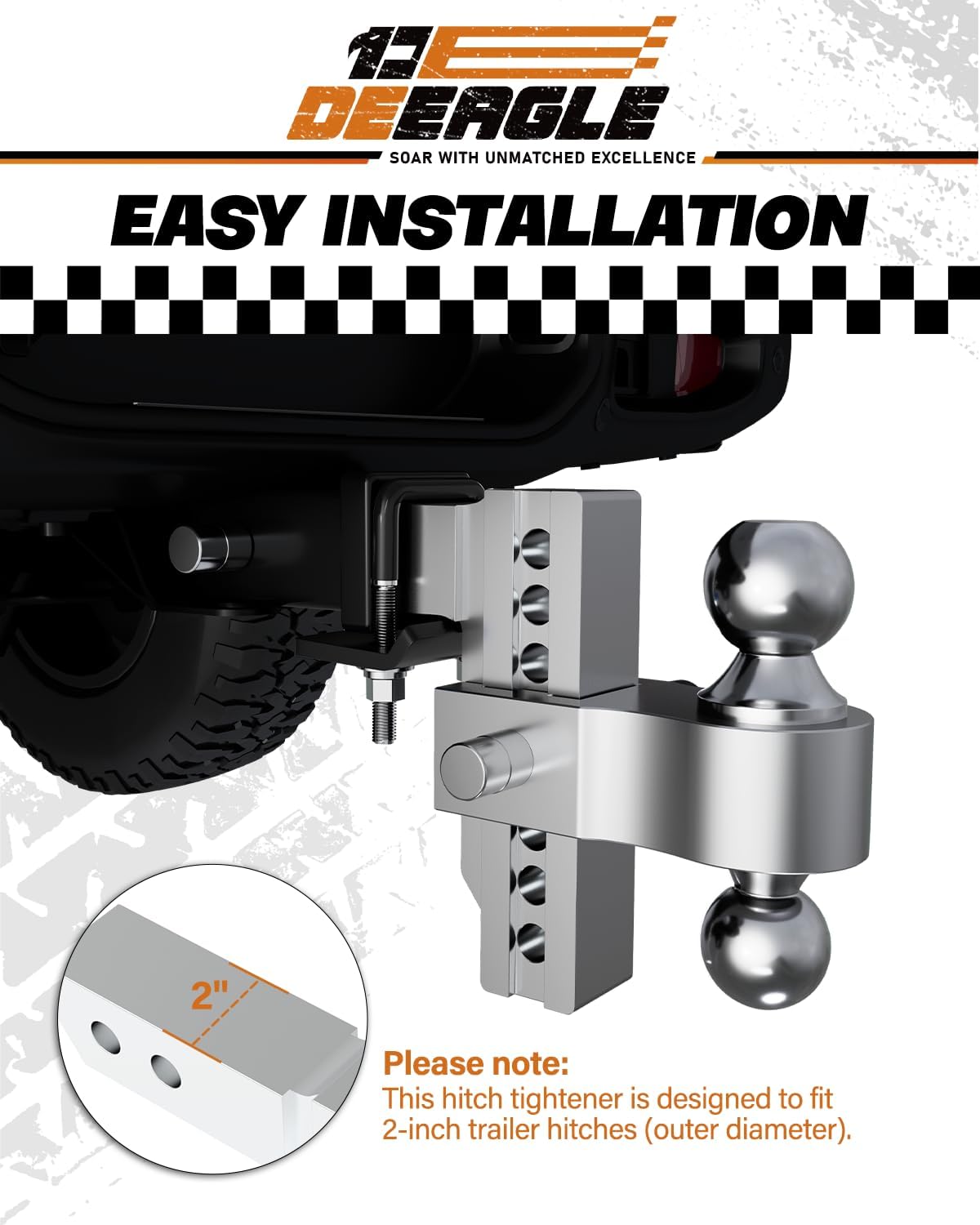 Hitch tightener anti-rattle stabilizer