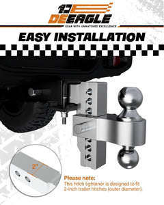 Hitch tightener anti-rattle stabilizer