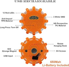 USB Rechargeable LED Road Flares 3-Pack