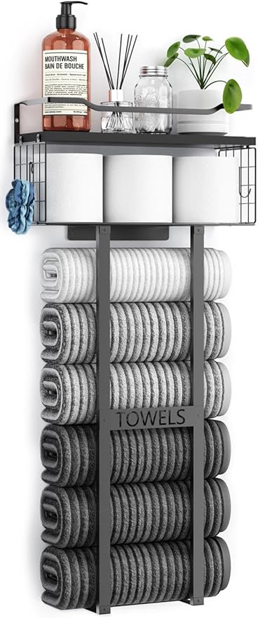 31" Wall Mounted Towel Rack with Wood Shelf – RV Parts Giant