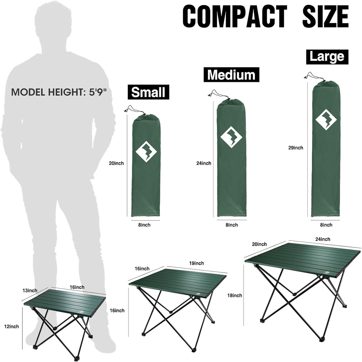 Folding aluminum camp side table