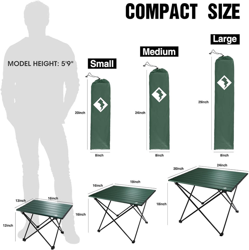 Folding aluminum camp side table