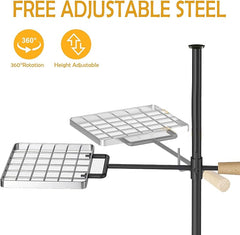 Campfire Grill Grate with Swivel Handle Heavy Duty Steel