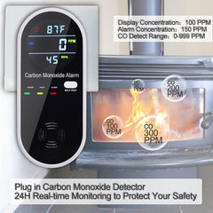 3-in-1 Portable CO Detector with Temp & Humidity