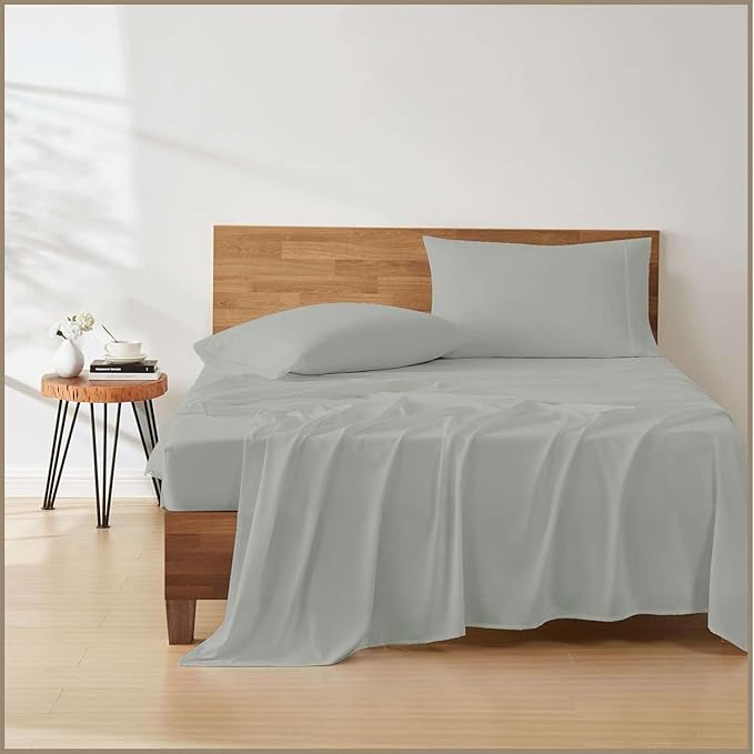RV King Sheet Set 4-Piece Microfiber 72x80 Light Grey