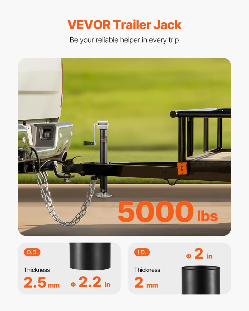5000 lb A-frame trailer tongue jack